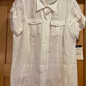 Worth White Linen Camp Shirt